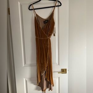 Reformation midi velvet wrap dress petite